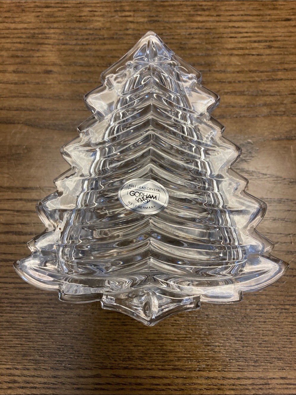 Gorham Full Lead Crystal Tree Trinket Box